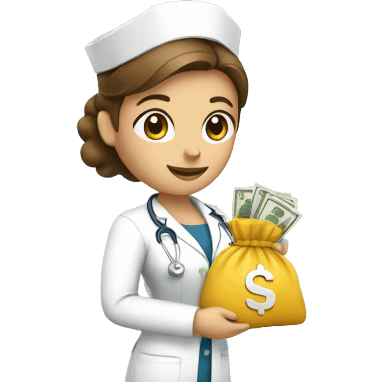 Nurse holding money bag emoji