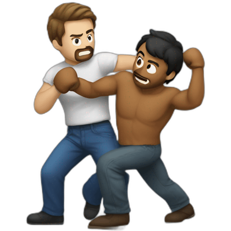 Man fight with a man emoji