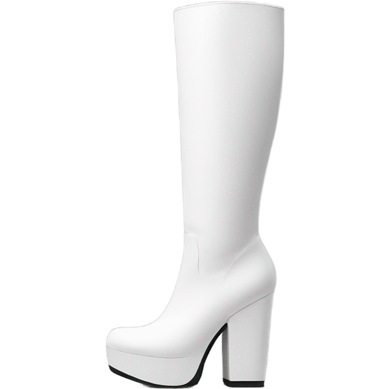 White platform heeled boots emoji