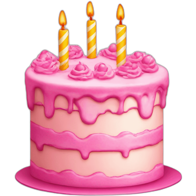 Pretty pink birthday cake  emoji