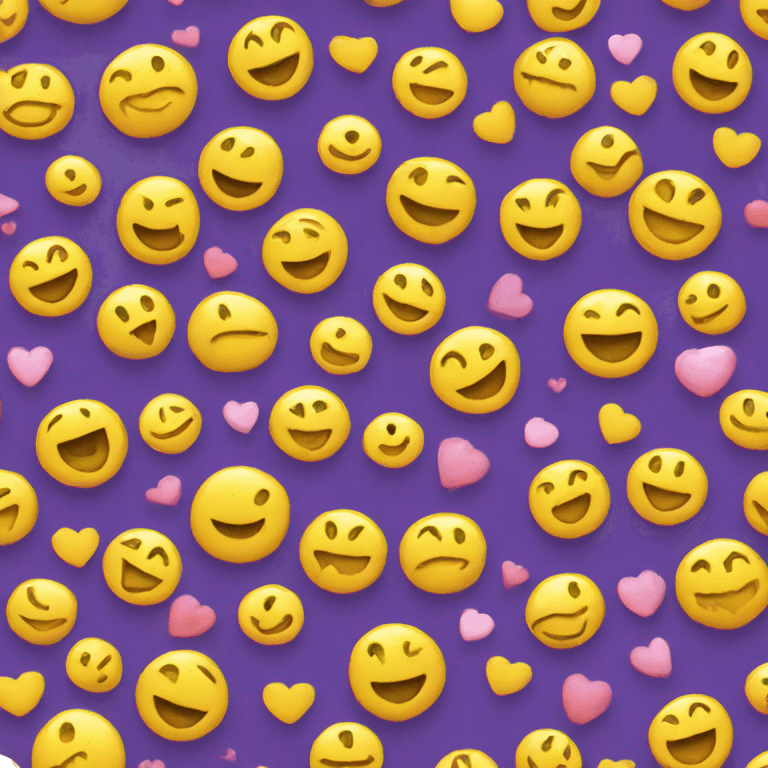 Yellow Smiley with a smile and hearts around  emoji