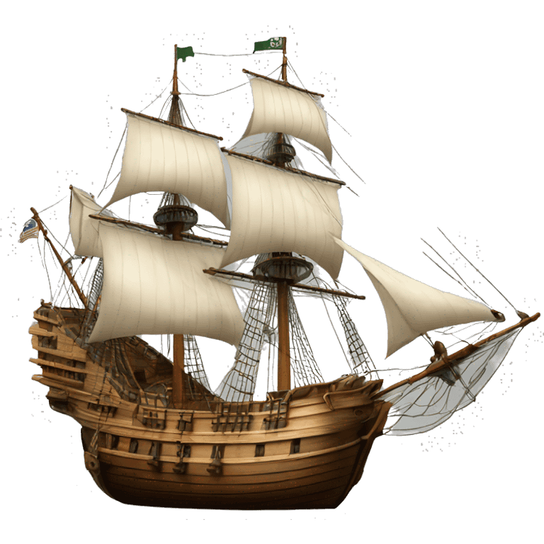 realistic mayflower ship, clear background emoji