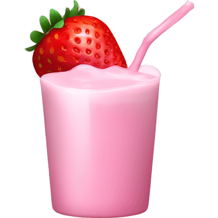 Pink milk with strawberry  emoji