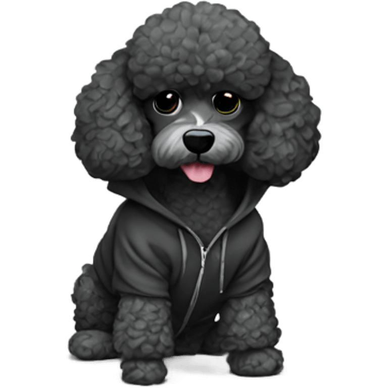 Poodle wearing hoodie emoji