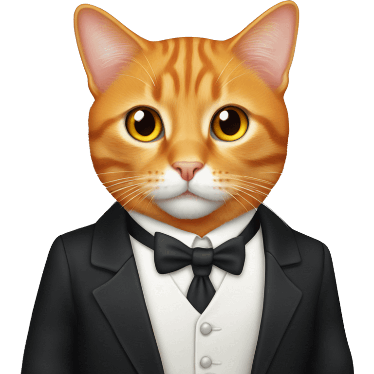 Orange tabby cat in tuxedo emoji