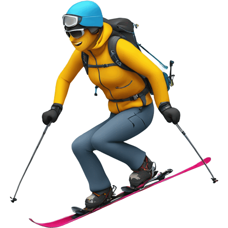 Ski Touring climbing the mountain  emoji