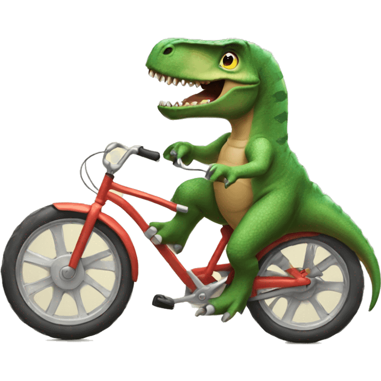 dinosaur riding a bike emoji