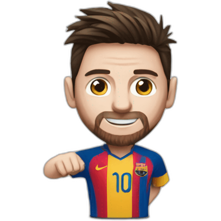 Messi avec une coupe du monde emoji