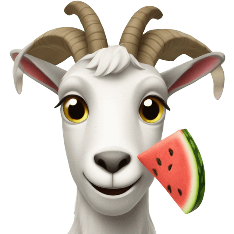 Goat eating watermelon  emoji