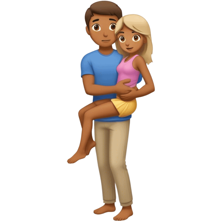 Man carrying girl emoji