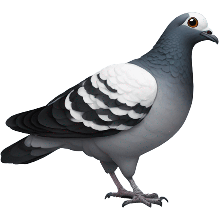 Pigeon with white and black feathers emoji