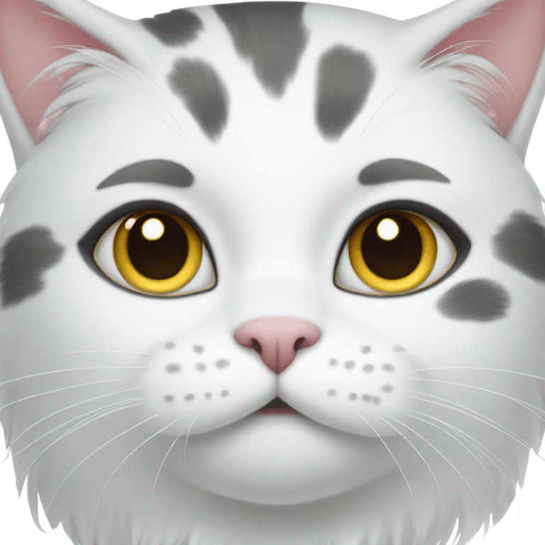 white cat with grey patches emoji