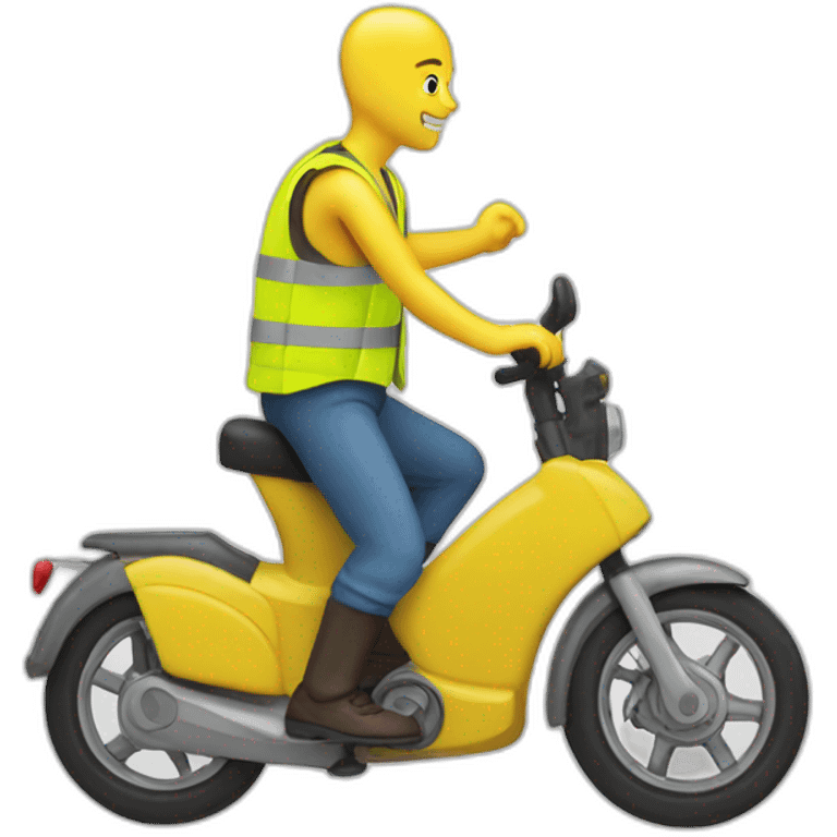 trottinette bald man yellow safety vest emoji