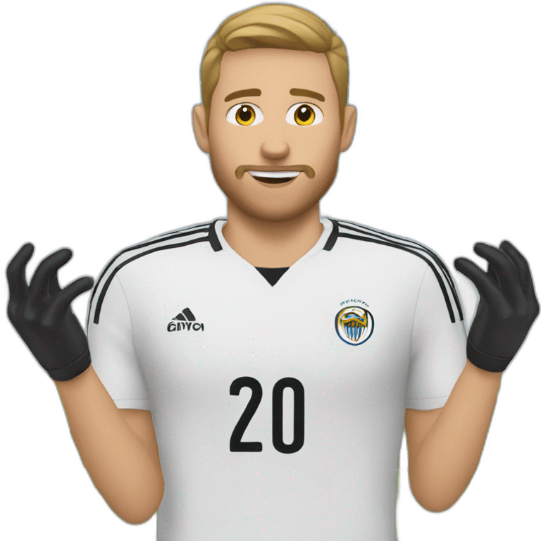 White European football player shooting goal emoji