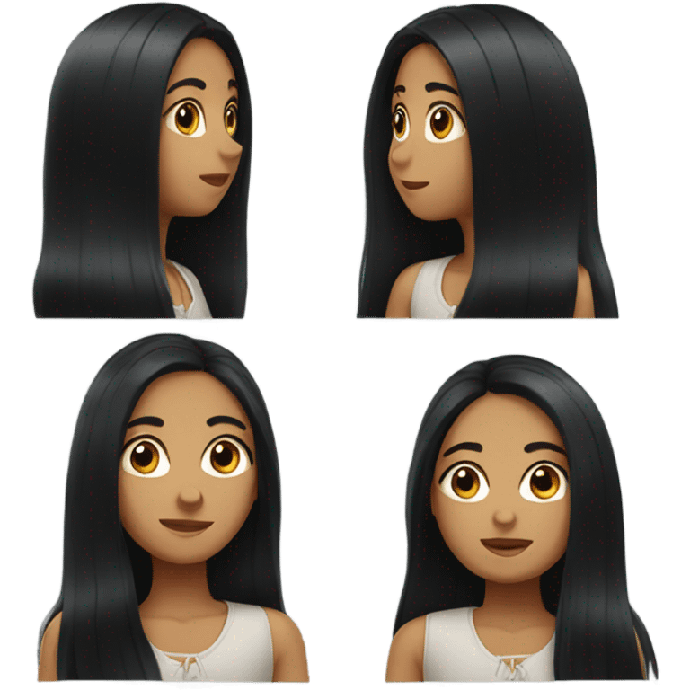 Long black hair girl emoji