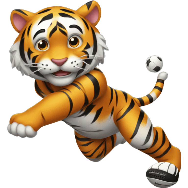 Tiger with a football emoji