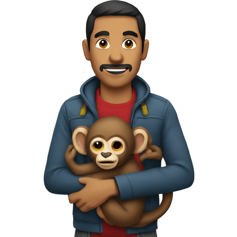 mexican man holding a monkey emoji