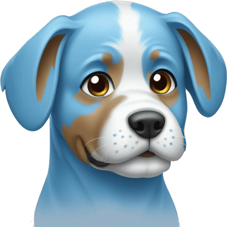 Dog light blue and blue emoji