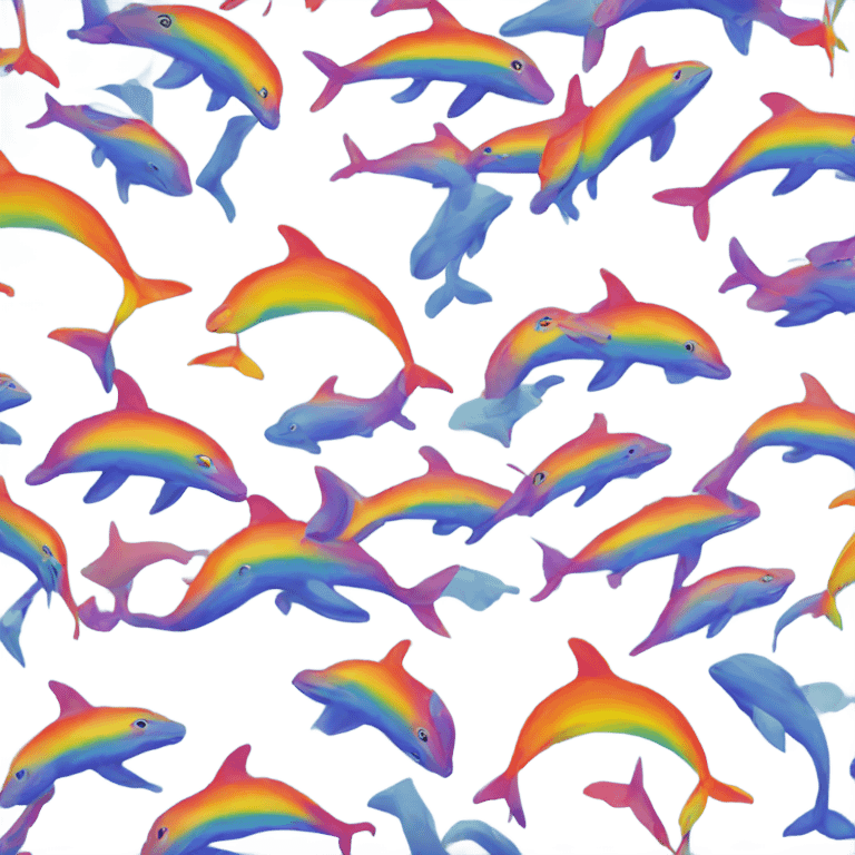 Rainbow dolphins emoji