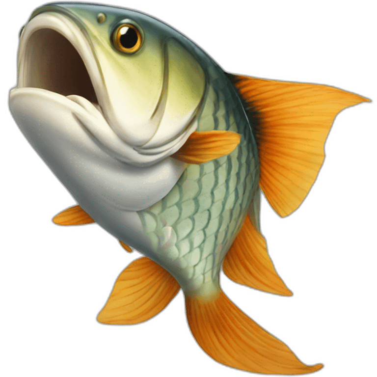 Fish eat a fish emoji