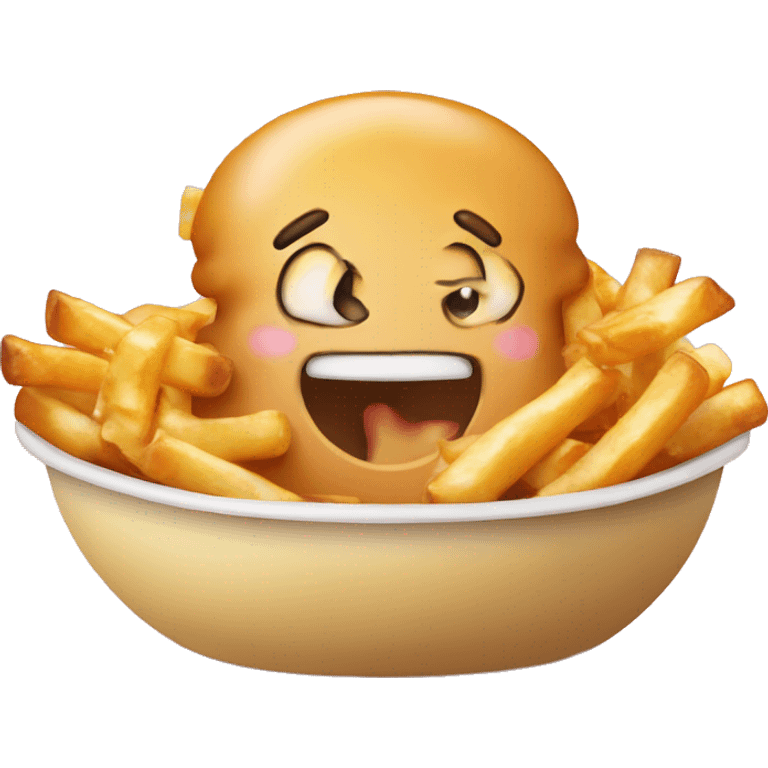 Putine qui mange une poutine  emoji