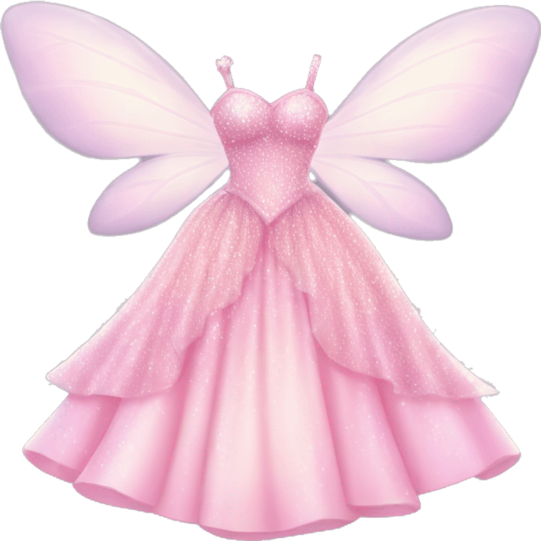 light pink fairy princess sparkly dress isolated dress emoji