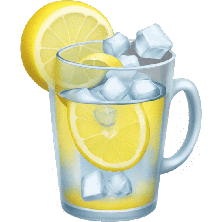 Cup of ice water with lemon  emoji