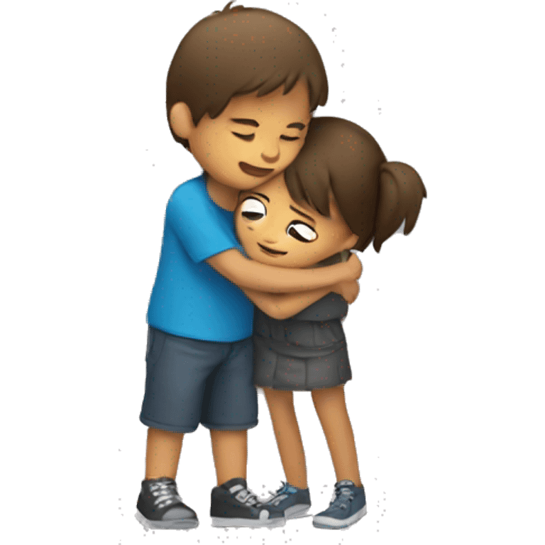 Girl hugging a boy emoji