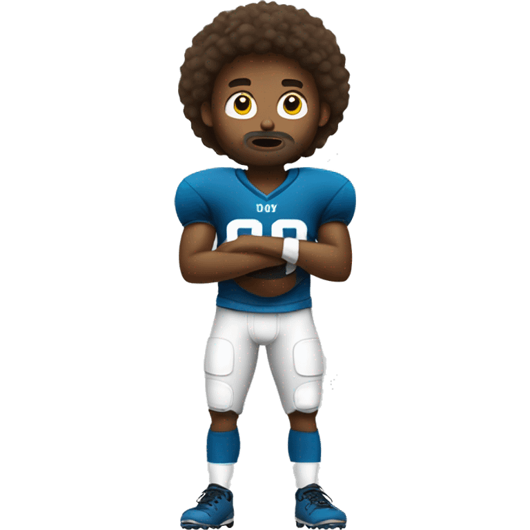 Full body football player shrugging emoji