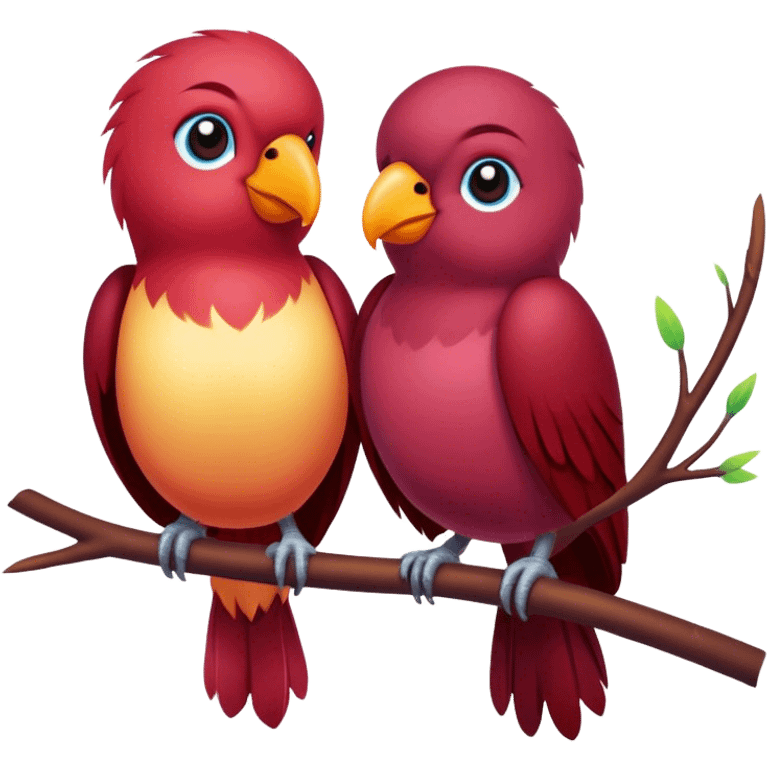 love birds burgundy  emoji