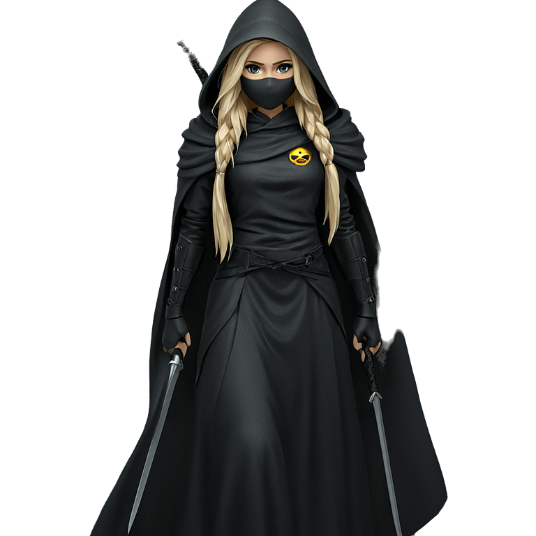 blonde warrior in hooded cape emoji