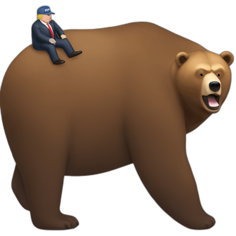 cartman and trump riding a brown bear emoji