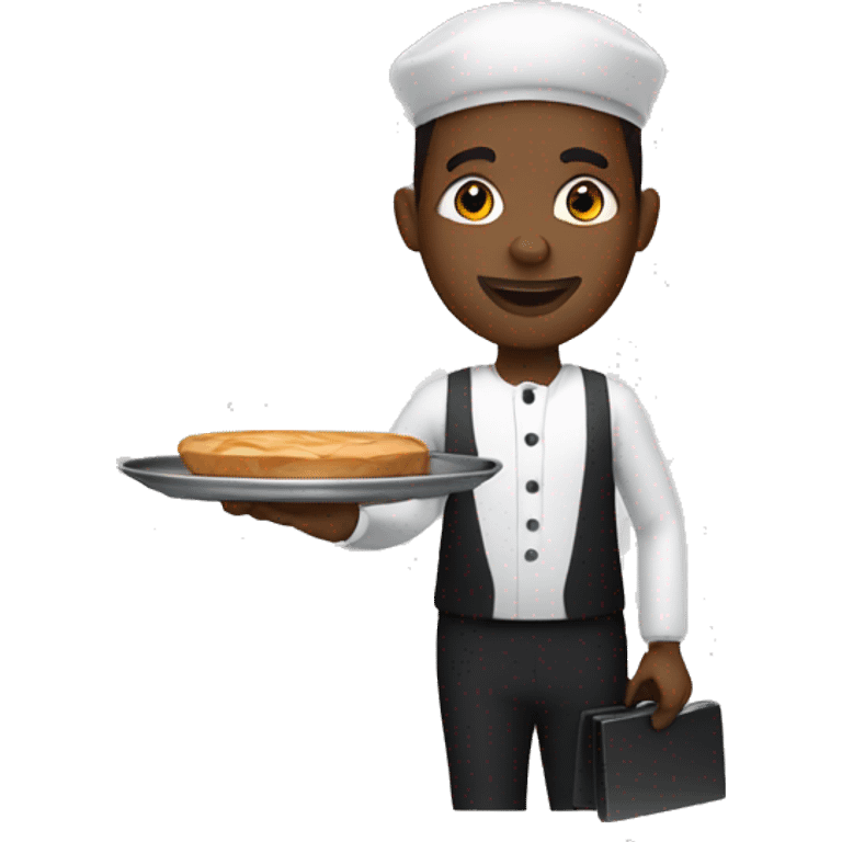 Black waiter holding a tray emoji