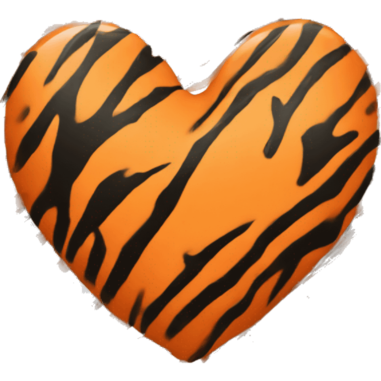 Orange heart with tiger stripes emoji