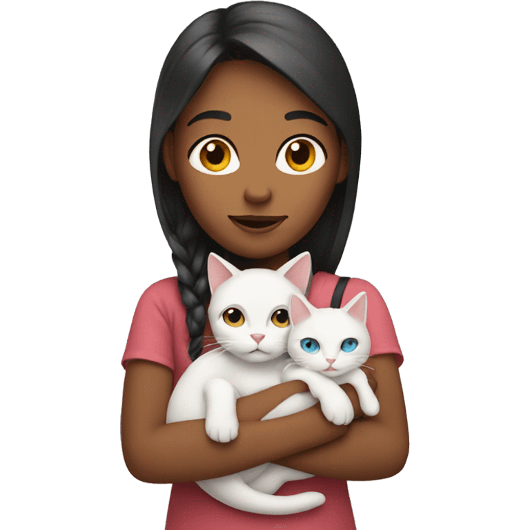 girl holding a cat emoji