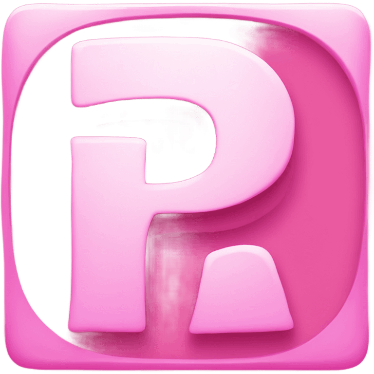 A bold, rounded, uppercase letter ‘P’ inside a square or circle with a solid pink background like the following emoji 🅿️ emoji