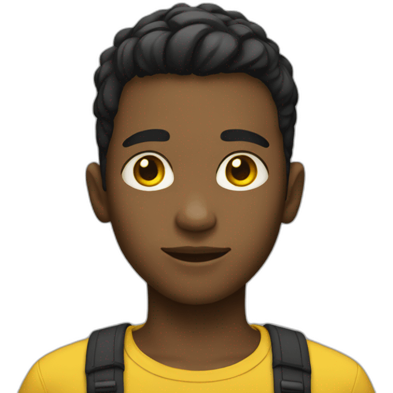 Boy with yellow and black skin and short hair emoji