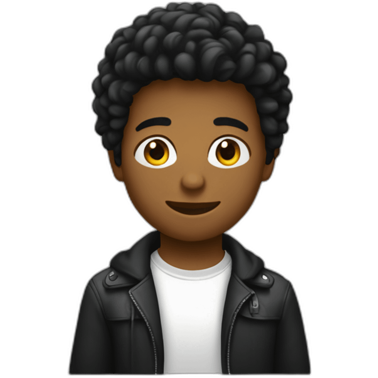 garçon cheveux noir emoji