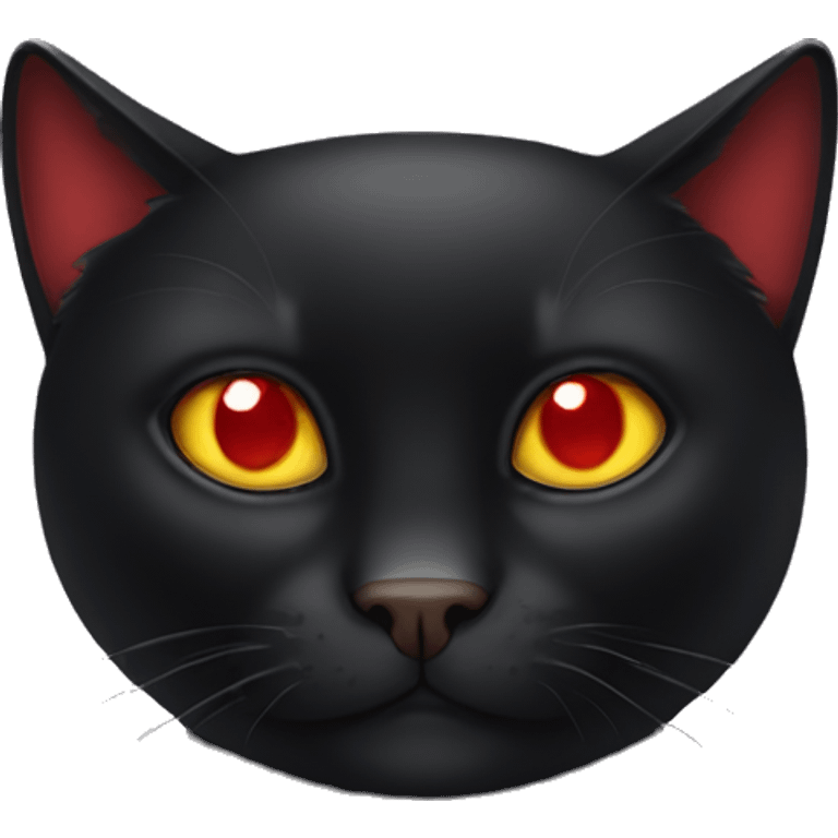 Black cat with red eyes emoji