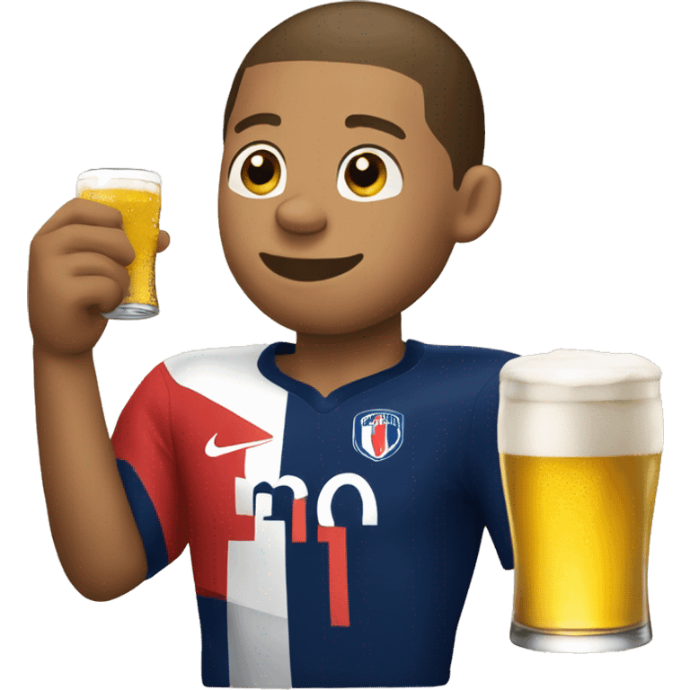 Mbappe tomando cerveza emoji