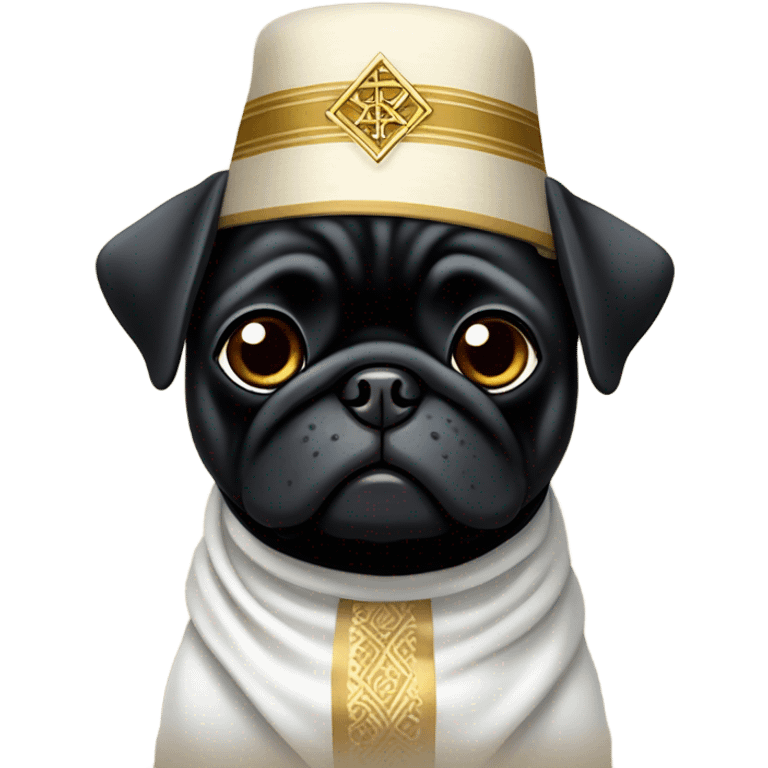 Black pug dress Jewish  emoji