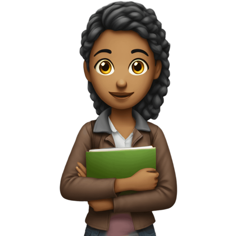 A young woman who is doing her homework  emoji