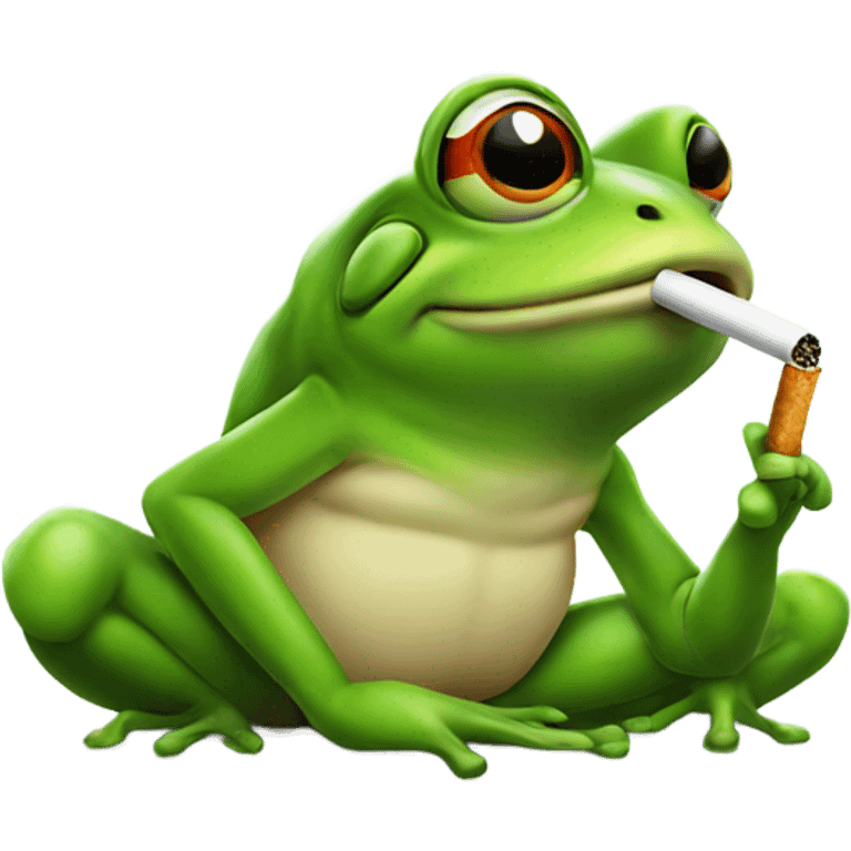 Frog with cigarette  emoji