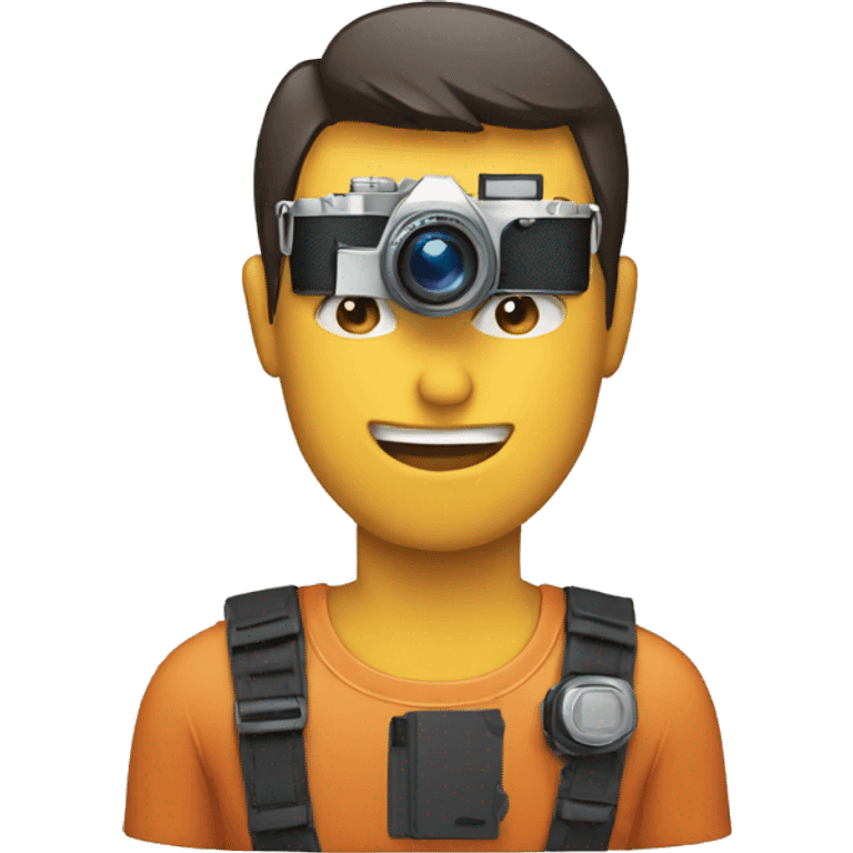 man holding a digital camera emoji