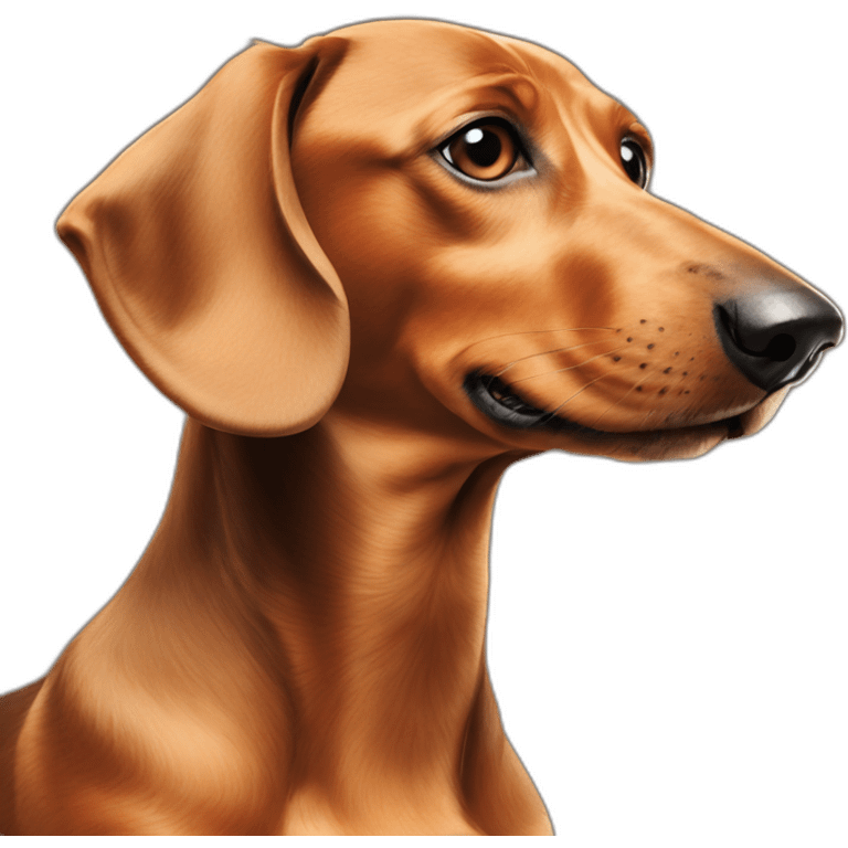 Dog head reality dachshund Looks to the left side emoji