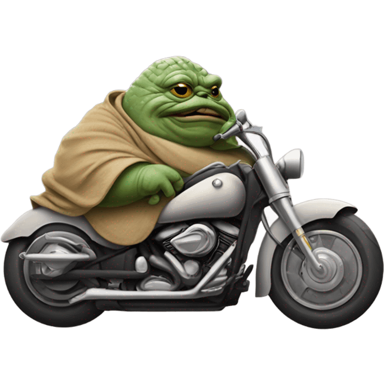 Jabba the hut on a motorcycle  emoji