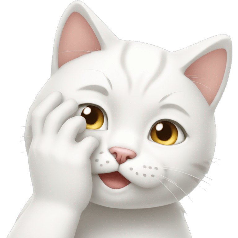 white cat facepalm  emoji