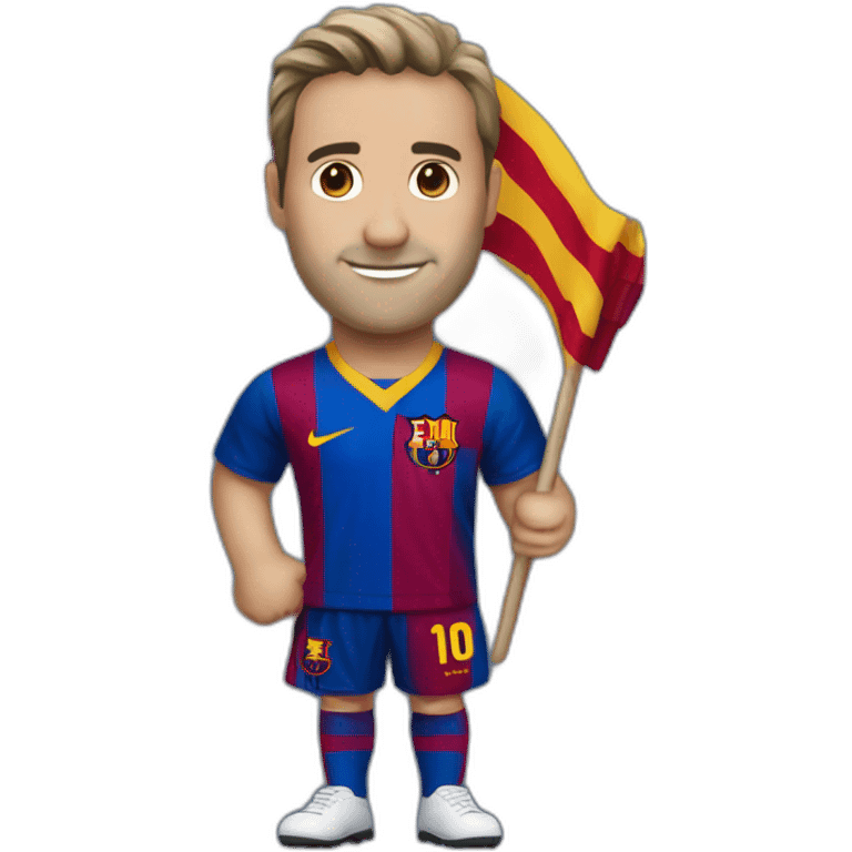 Pep gardiola holding barcelona flag emoji