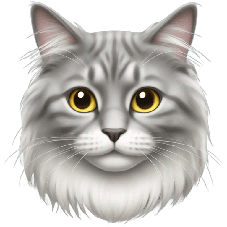 grey and white longhair cat emoji