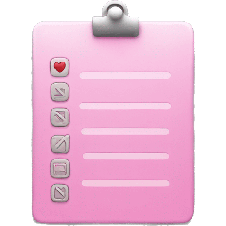 Pink checklist emoji